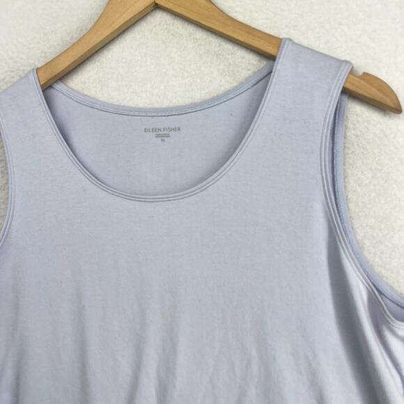 EILEEN FISHER Tank Top XL Organic Cotton Stretch Jersey Scoop Neck Purple USA - Picture 6 of 11